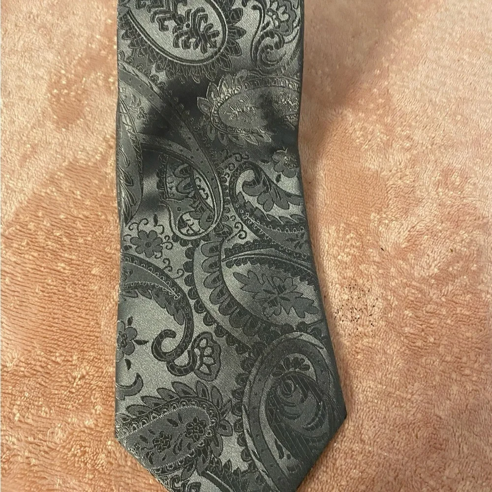Elegant Gray Paisley Men's Tie